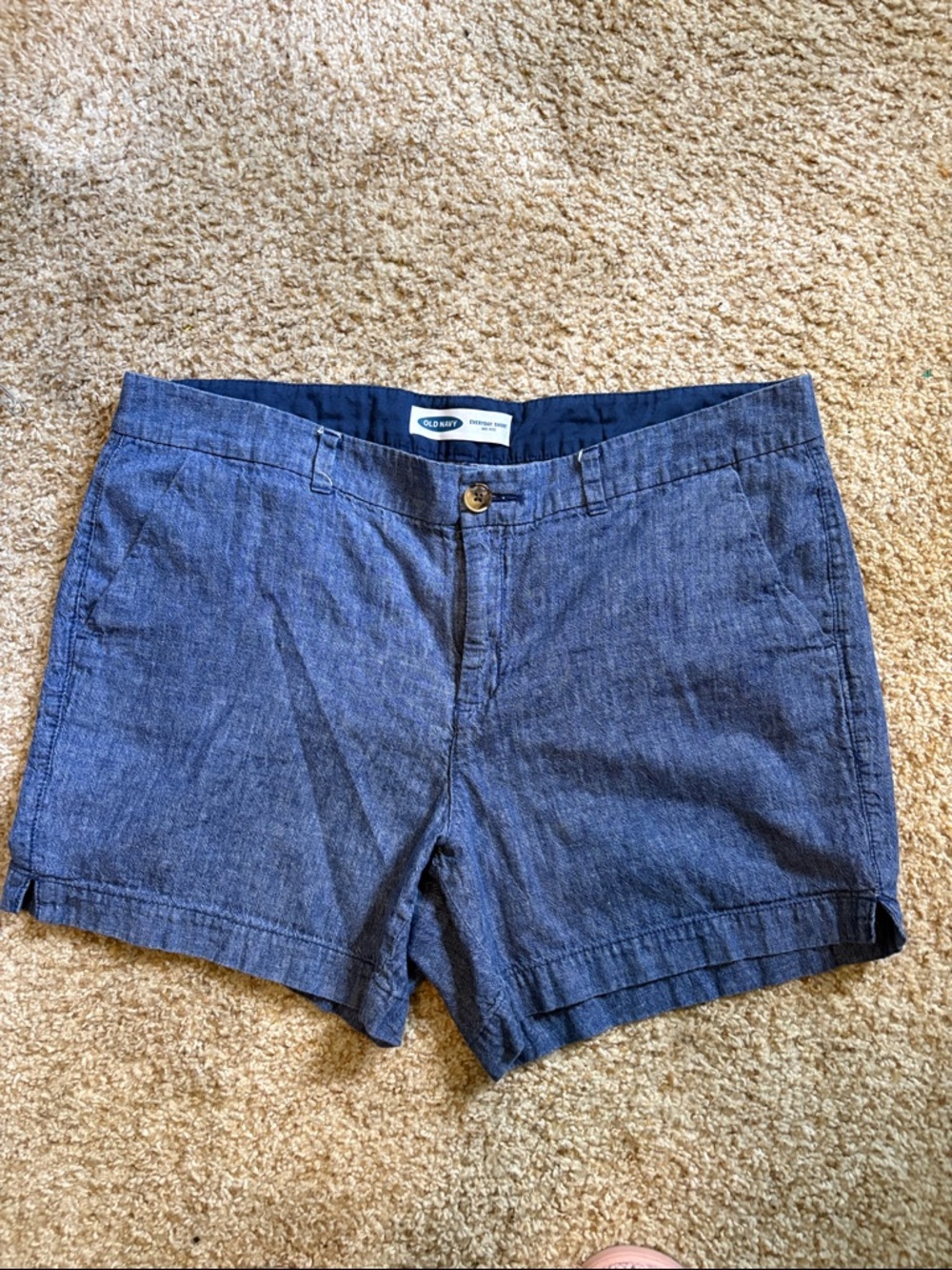 Old Navy Women's Dark Blue Chambray Bermuda Shorts